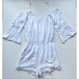 🛍BUNDLE🛍 White Eyelet Cold Shoulder Romper